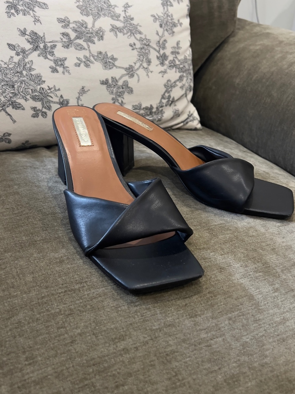 Black Leather Heel